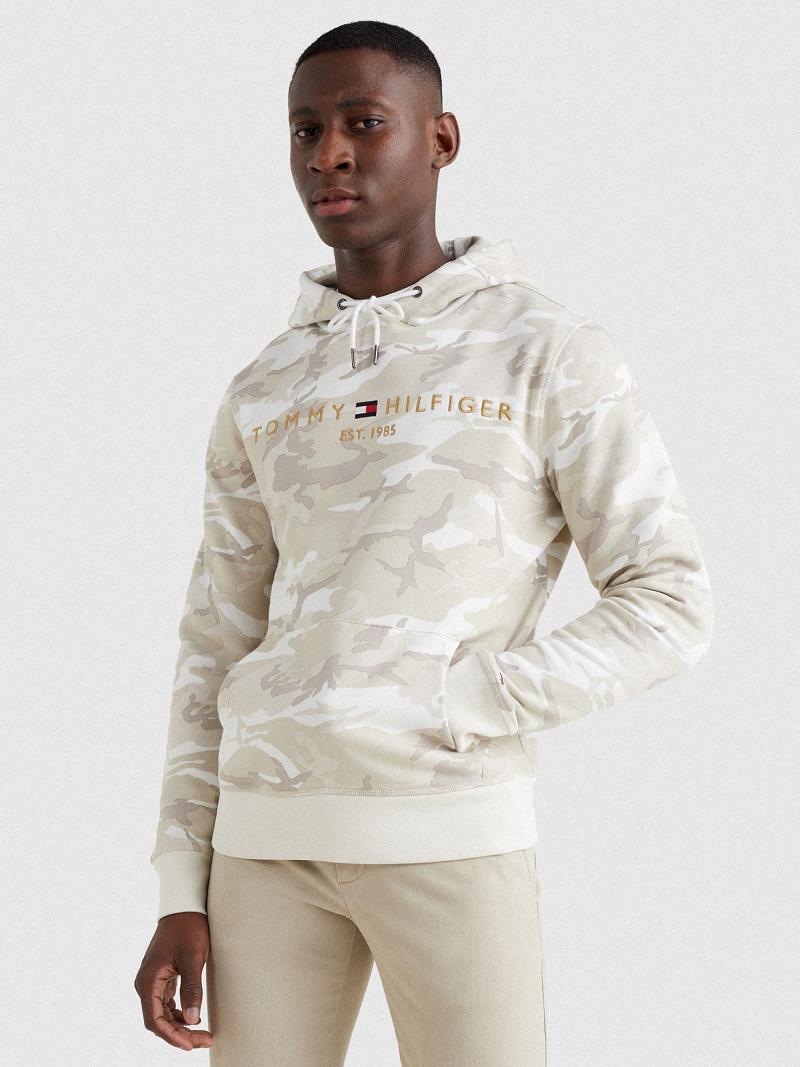 Férfi Tommy Hilfiger Camo logo Hoodies Camo | HU 1218JPQ